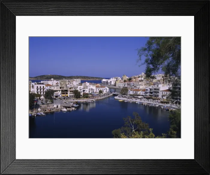 Framed Print : Lake Voulismeni or Bottomless Lake in foreground Framed Print : Lake Voulismeni or Bottomless Lake in foreground