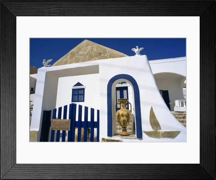 Framed Print : Private house with white walls Framed Print : Private house with white walls