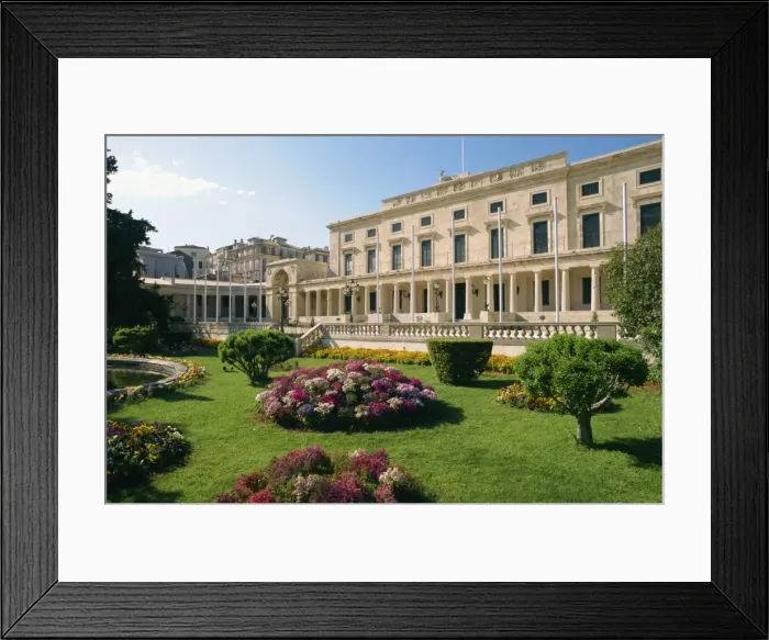 Framed Print : Formal gardens and the Palace of St Framed Print : Formal gardens and the Palace of St