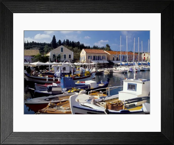 Framed Print : Boats in Fiscardo harbour Framed Print : Boats in Fiscardo harbour