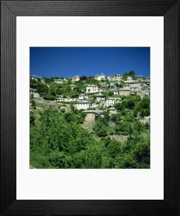 Framed Print : Houses of a mountain village at Aristi Framed Print : Houses of a mountain village at Aristi