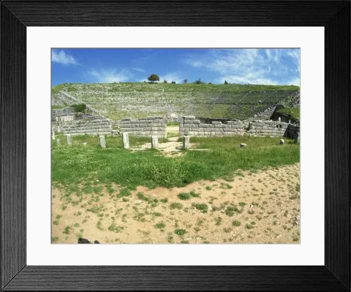 Framed Print : The ancient theatre at the archaeological site of Dodini Framed Print : The ancient theatre at the archaeological site of Dodini