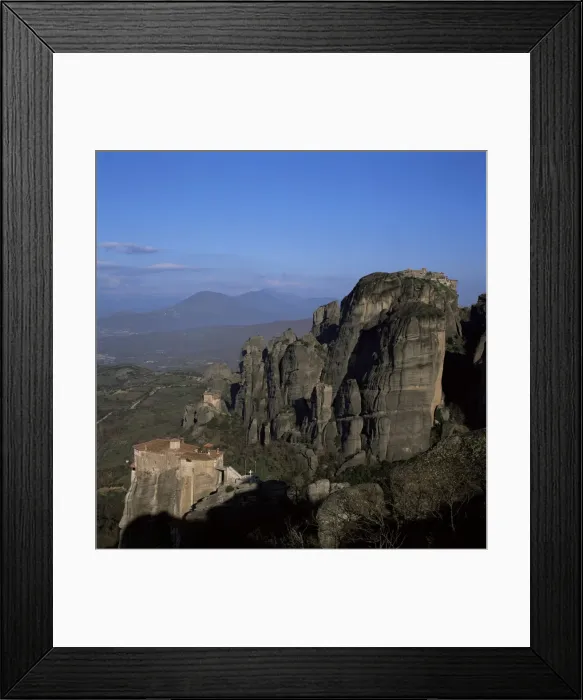 Framed Print : The monasteries of Rousanou, St Framed Print : The monasteries of Rousanou, St