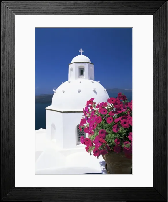 Framed Print : Greek Orthodox church in Fira Framed Print : Greek Orthodox church in Fira