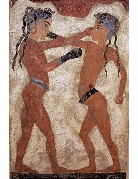 Fresco of children boxing from Akrotiri