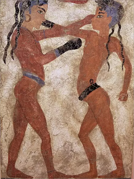 Fresco of children boxing from Akrotiri