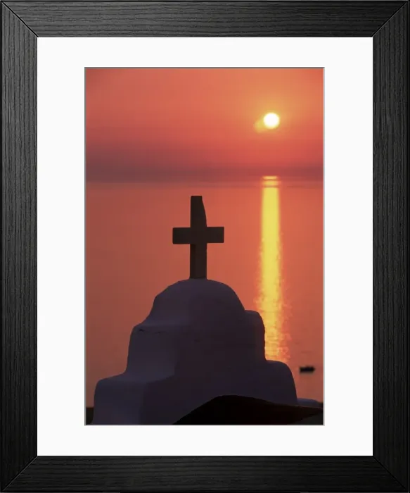 Framed Print : Church cross against the sunset Framed Print : Church cross against the sunset