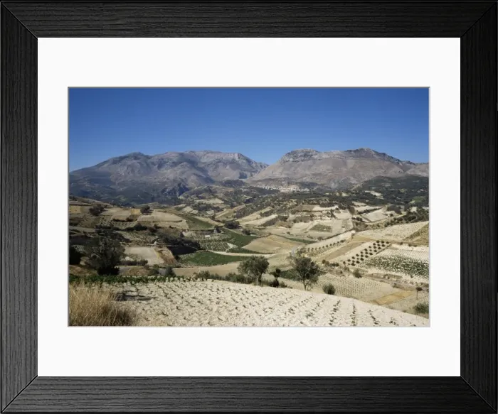 Framed Print : Agricultural valley and mountains Framed Print : Agricultural valley and mountains