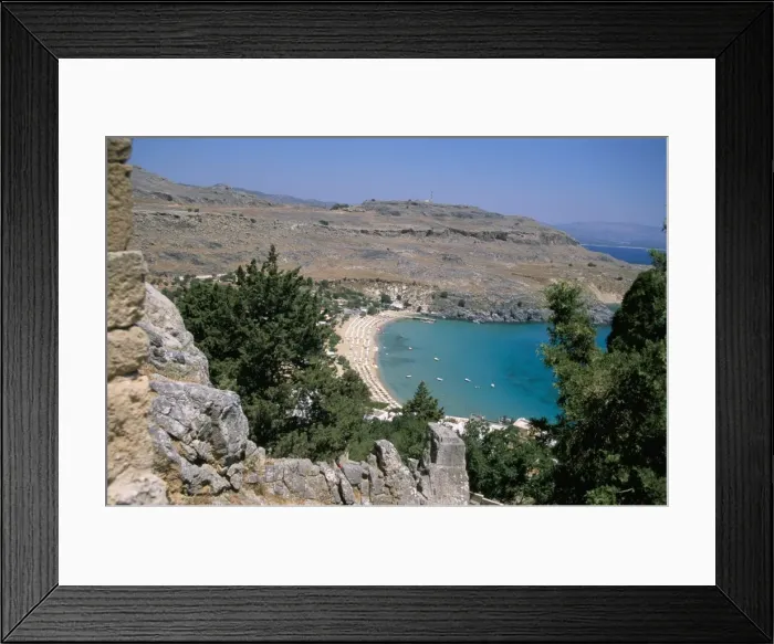 Framed Print : Lindos beach from the Acropolis Framed Print : Lindos beach from the Acropolis