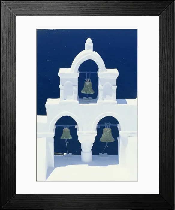 Framed Print : Whitewashed belltower Framed Print : Whitewashed belltower