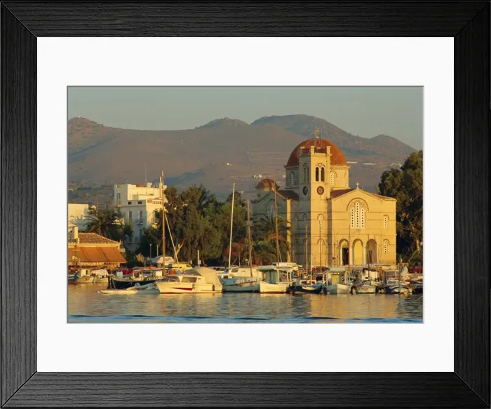 Framed Print : Town church and waterfront Framed Print : Town church and waterfront