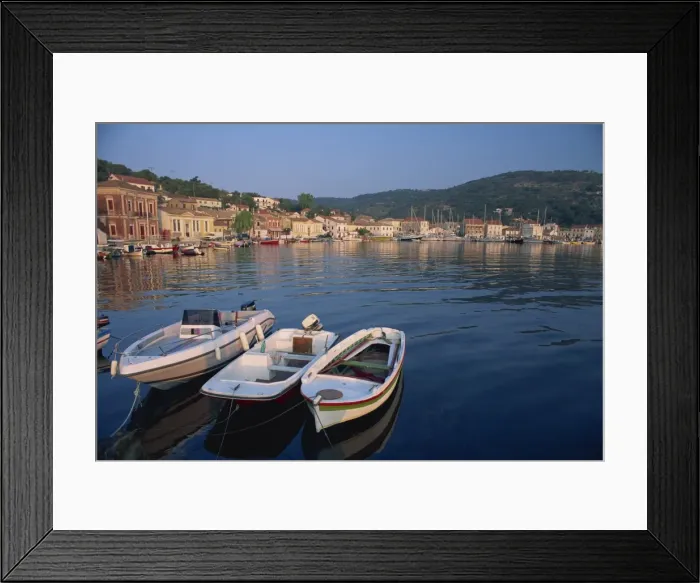 Framed Print : Small boats in the harbour at Gaios on Paxos Framed Print : Small boats in the harbour at Gaios on Paxos