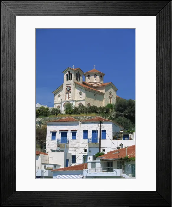Framed Print : Church on hill above Batsi Framed Print : Church on hill above Batsi