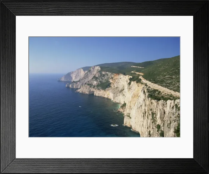 Framed Print : Coastline with cliffs and sea on Kefalonia Framed Print : Coastline with cliffs and sea on Kefalonia