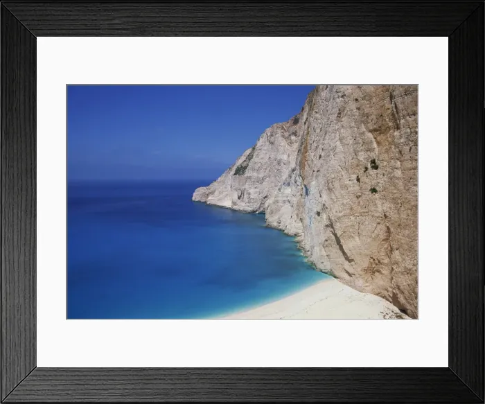 Framed Print : Sea and cliffs at Shipwreck Cove on Kefalonia Framed Print : Sea and cliffs at Shipwreck Cove on Kefalonia