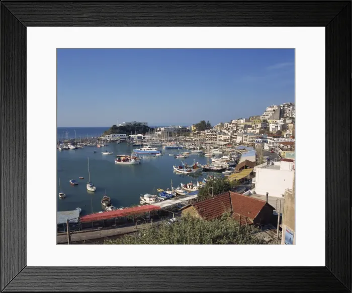 Framed Print : Boats in the yacht harbour and the town of Piraeus in the background Framed Print : Boats in the yacht harbour and the town of Piraeus in the background