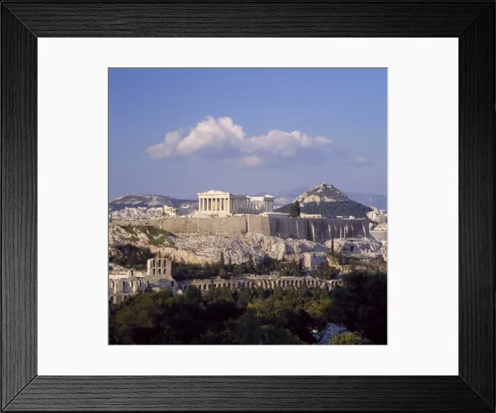 Framed Print : Skyline of the Acropolis with Lykabettos Hill in the background Framed Print : Skyline of the Acropolis with Lykabettos Hill in the background