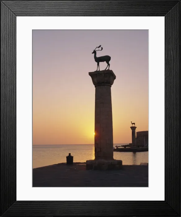 Framed Print : Entrance to Rhodes Harbour at dawn Framed Print : Entrance to Rhodes Harbour at dawn