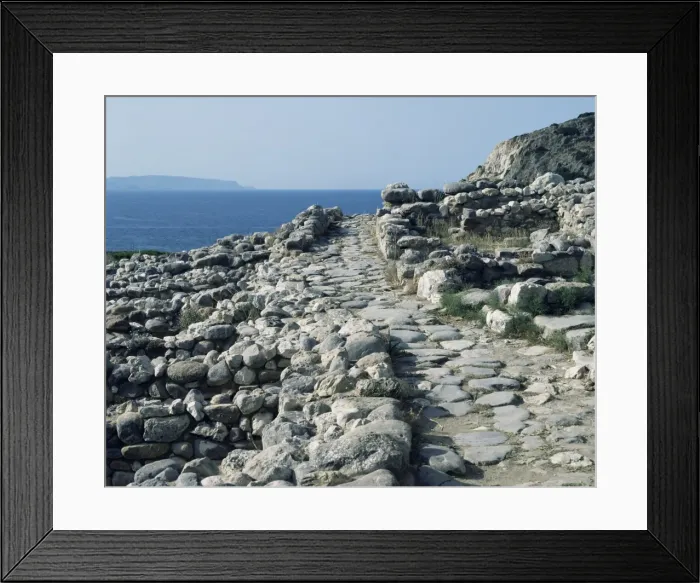 Framed Print : Ancient roadway in the ruins of a Minoan town Framed Print : Ancient roadway in the ruins of a Minoan town