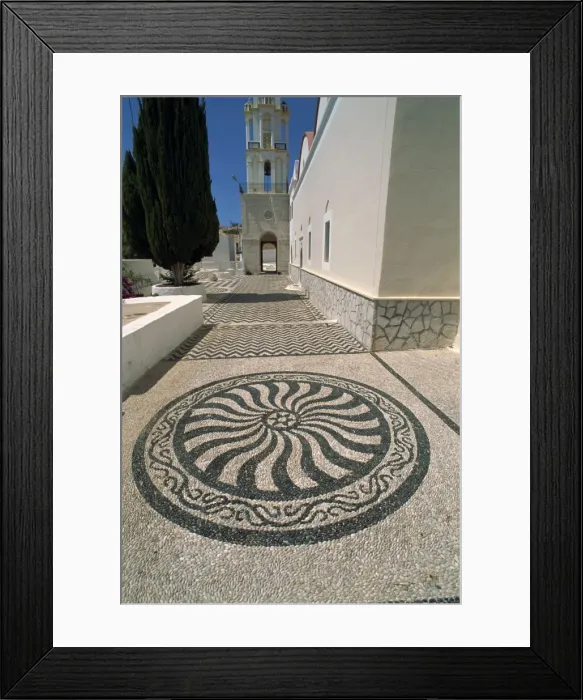 Framed Print : Design in cobbled pavement by St Framed Print : Design in cobbled pavement by St