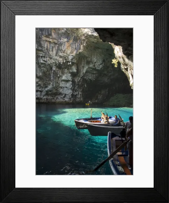 Framed Print : Melisani Lake in cave where roof collapsed in an earthquake Framed Print : Melisani Lake in cave where roof collapsed in an earthquake