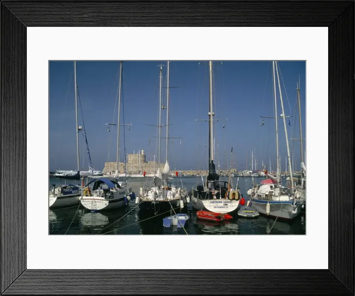 Framed Print : Mandraki harbour Framed Print : Mandraki harbour