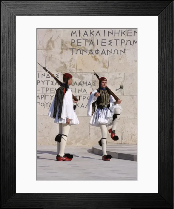 Framed Print : Evzons, Greek guards