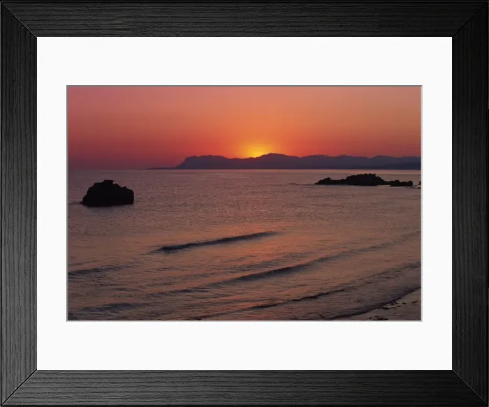 Framed Print : Agia Marina beach at dawn