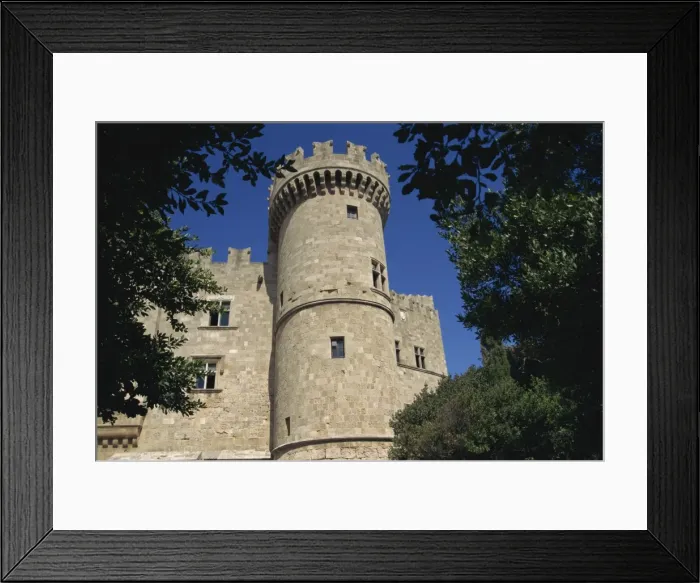 Framed Print : Exterior of the tower on the Castle of the Knights in Rhodes Old Town Framed Print : Exterior of the tower on the Castle of the Knights in Rhodes Old Town