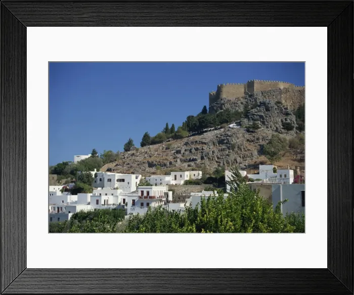 Framed Print : The Acropolis and village of Lindos on the island of Rhodes Framed Print : The Acropolis and village of Lindos on the island of Rhodes