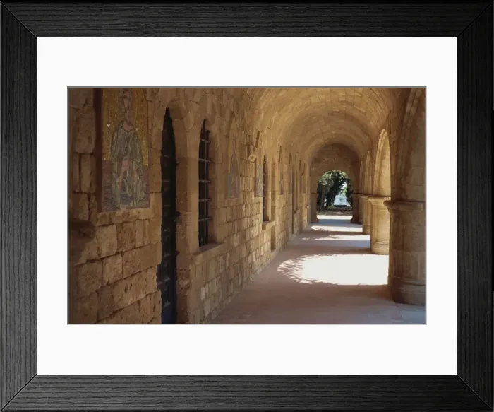 Framed Print : Cloisters in the Christian Monastery of Pileramos Framed Print : Cloisters in the Christian Monastery of Pileramos
