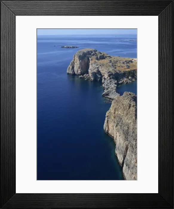 Framed Print : Aerial view of rocky coastline of St Framed Print : Aerial view of rocky coastline of St