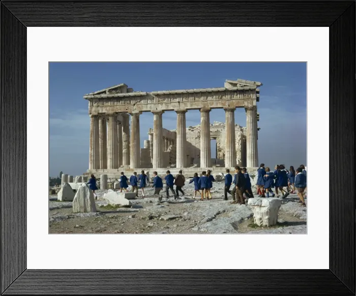 Framed Print : Greek schoolchildren before the Parthenon Framed Print : Greek schoolchildren before the Parthenon