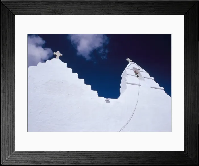 Framed Print : Crosses and front top of Christian church of Panagia Paraportiani Framed Print : Crosses and front top of Christian church of Panagia Paraportiani