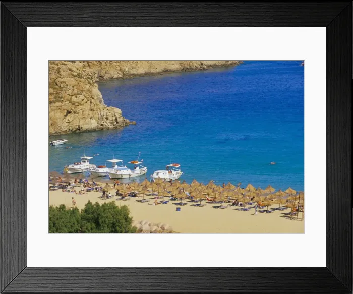 Framed Print : Aerial view of Super Paradise beach Framed Print : Aerial view of Super Paradise beach