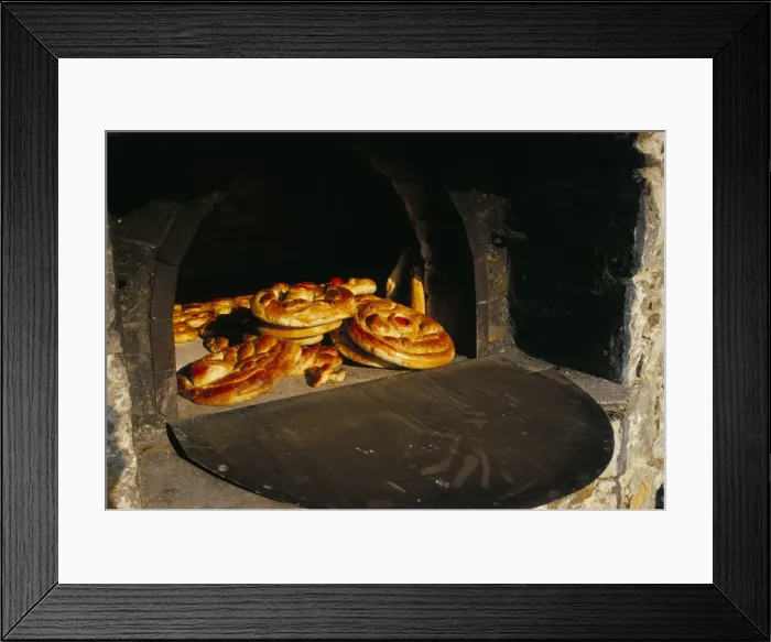 Framed Print : Eastern bread baked in outdoor communal oven Framed Print : Eastern bread baked in outdoor communal oven