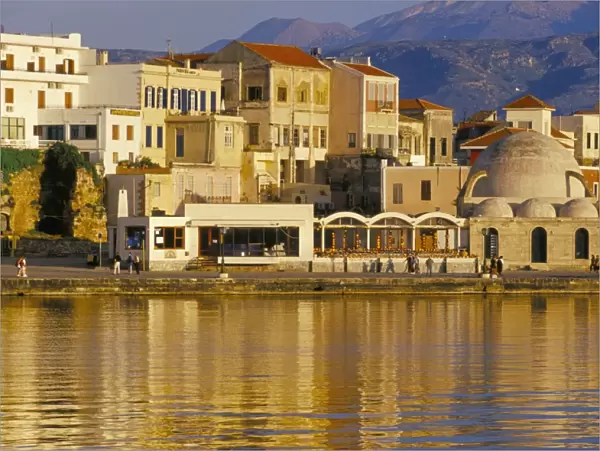 Hania seafront and Levka Ori (White Mountains) in the background