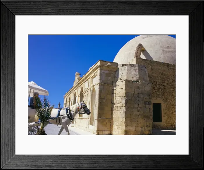 Framed Print : Horse drawn carriage and Turkish mosque Framed Print : Horse drawn carriage and Turkish mosque