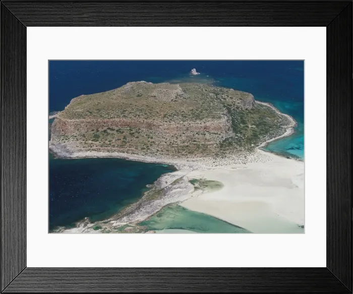 Framed Print : Aerial view of Gramvousa islet