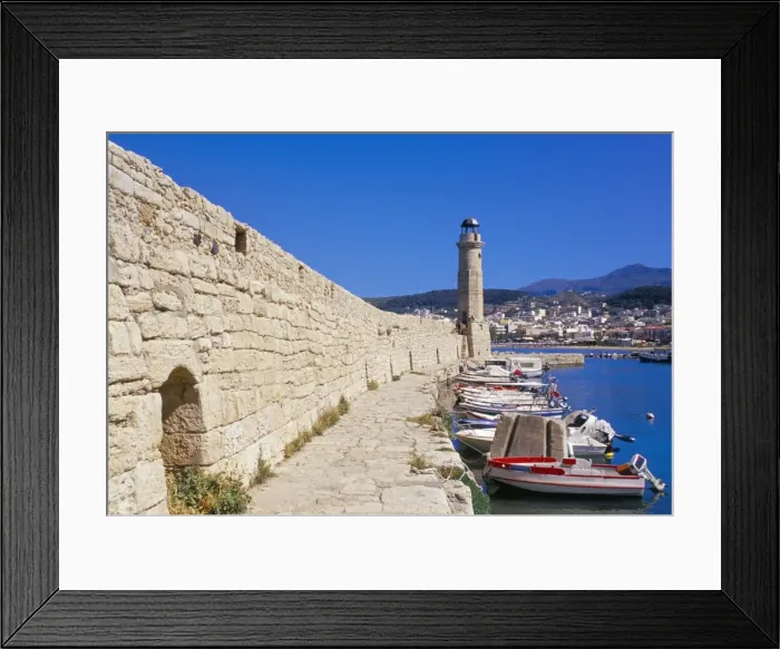Framed Print : View of old Venetian Rethymos lighthouse Framed Print : View of old Venetian Rethymos lighthouse