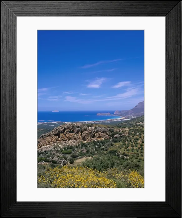 Framed Print : Aerial view of Falassarna coastline and beach Framed Print : Aerial view of Falassarna coastline and beach