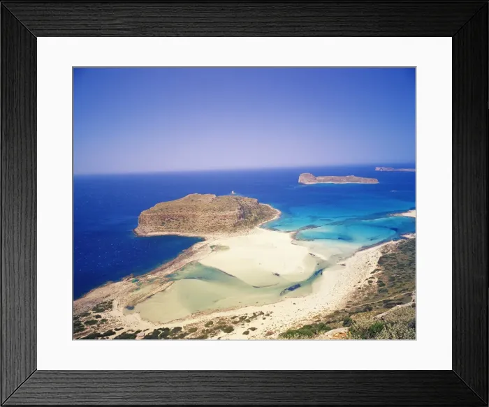 Framed Print : Aerial view of Gramvousa island and coastline Framed Print : Aerial view of Gramvousa island and coastline