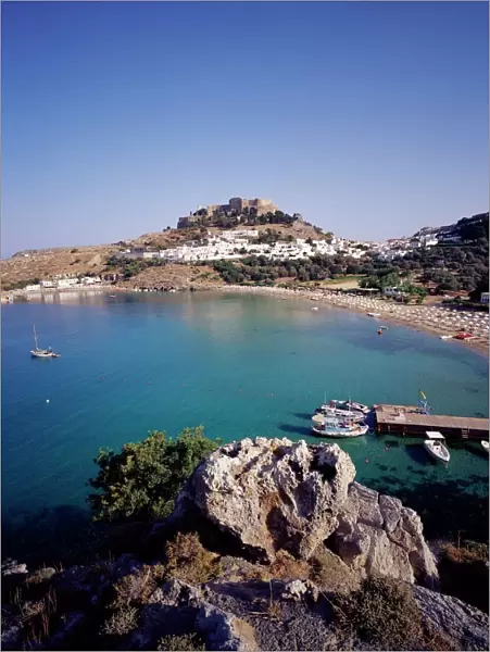 Lindos Bay and Lindos city in the background