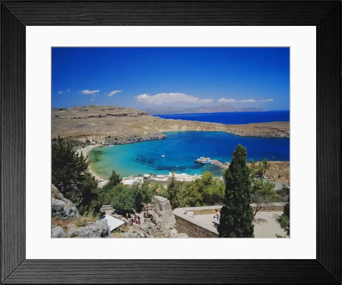 Framed Print : View of Lindos Bay from the Acropolis Framed Print : View of Lindos Bay from the Acropolis