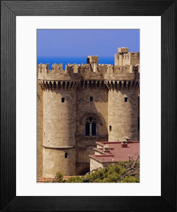 Framed Print : Towers of the Palace of the Grand Masters dating from medieval times Framed Print : Towers of the Palace of the Grand Masters dating from medieval times