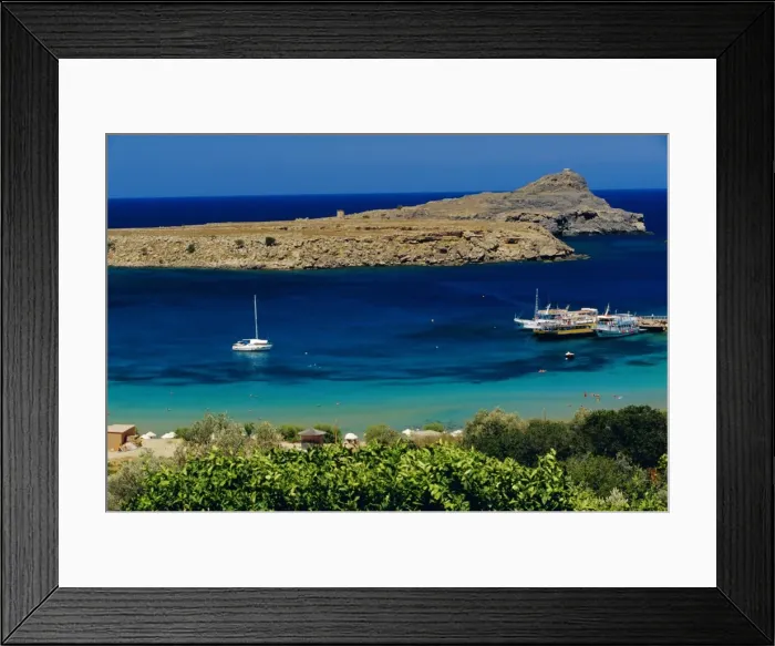 Framed Print : View of Lindos Bay Framed Print : View of Lindos Bay