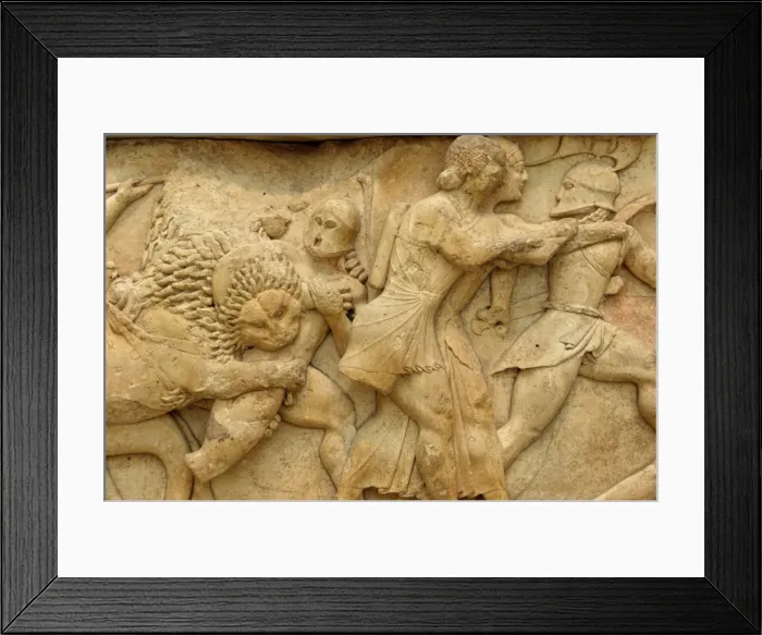 Framed Print : The frieze from the Treasury of the Siphnians decorated Framed Print : The frieze from the Treasury of the Siphnians decorated
