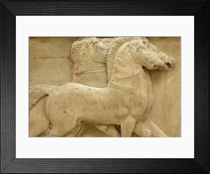 Framed Print : The frieze from the Treasury of the Siphnians decorated Framed Print : The frieze from the Treasury of the Siphnians decorated