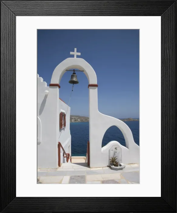 Framed Print : Church near the beach of Psarou Framed Print : Church near the beach of Psarou