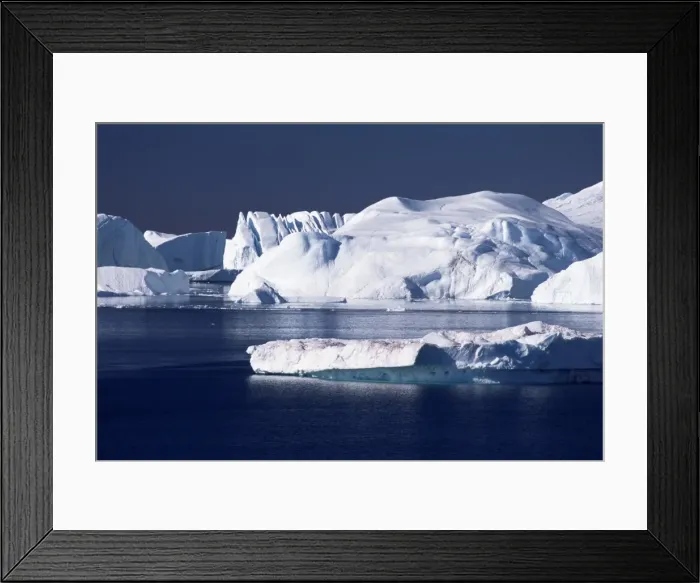 Framed Print : Icebergs from the Kangia Ice Fiord seen from hills above Sermermiut Framed Print : Icebergs from the Kangia Ice Fiord seen from hills above Sermermiut